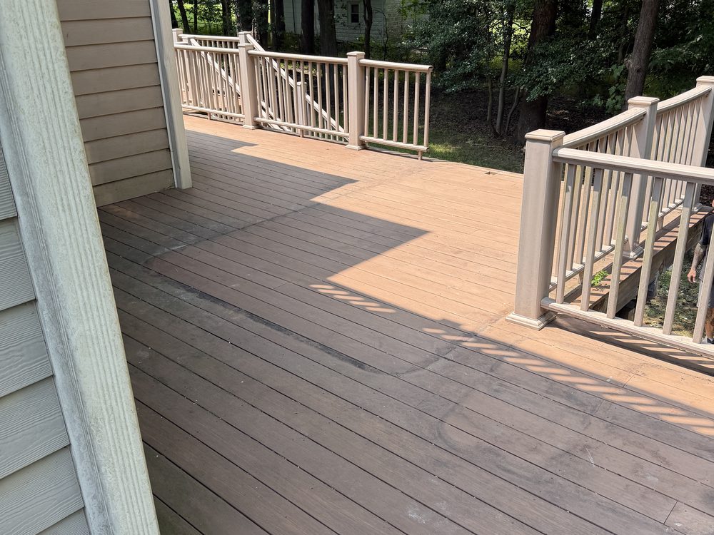 Clean empty composite deck after a swim spa was demolished and hauled away in Clarksville, MD