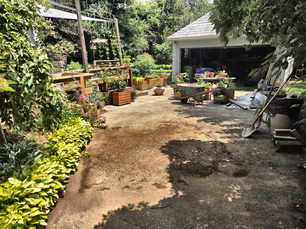 Cleared gravel driveway after soil pile removal in Davidsonville, MD