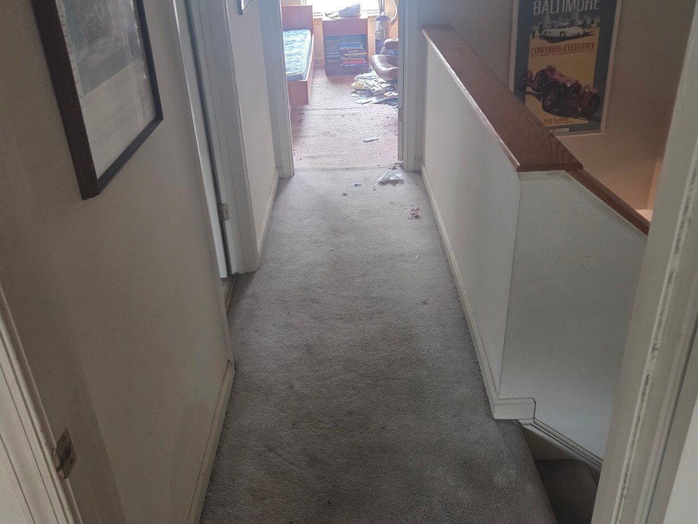 Same upstairs hallway cleared and clean after the estate cleanout in Odenton, MD